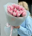 Букет из розовых тюльпанов 17 шт