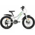 Велосипед горный SITIS LUNA 7SP HD 20 (2025) White-Green, для детей на рост 120-140 см, алюминиевая рама 10