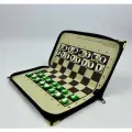Шахматы карманные магнитные Chessm аналог советских шахмат Симза. (Черный футляр, зеленые фигуры.)
