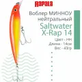 Воблер для рыбалки RAPALA Saltwater X-Rap 14, 14см, 43гр, цвет HH, нейтральный