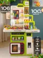 Кухня детская игровая 100 см, BL с водой и паром, свет, звук, 106 предметов