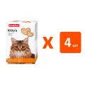 Лакомство BEAPHAR KITTY’S + TAURINE-BIOTIN для кошек витаминизированное с таурином и биотином (75 шт х 4)