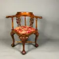 Кресло угловое DOMKORLEONE в стиле Chippendale, красное дерево (mahogany wood), CCRA-M, цвет орех NAA (светло-коричневый)