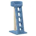 Когтеточка Лежанка с лестницей Пушок ковролин синяя (1 шт)