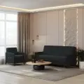 Диван раскладной Бельфор Велюр чёрный / ножки - черные Djivani
