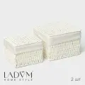 Набор интерьерных корзин ручной работы с крышкой LaDо́m, 2 шт, размер: 20×20×15 см, 25×25×18 см, 9932446