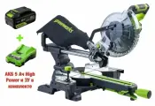 Пила торцовочная аккумуляторная GREENWORKS GD24MS216 24V, б/щ, 4800 об/мин, АКБ 5Ач и ЗУ