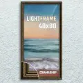 Рамка для фото 40х80 см, серия Light Frame, фоторамка багетная. Коричневый, Классический профиль 32х24 мм, Пластик