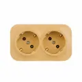 Legrand Quteo IP 20 Дерево Розеточный блок с предварительным подключением 2 x 2К+З без шторок - 16 A - 250 В 782293