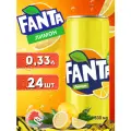 FANTA лимон в банке, 0,33л, напиток газированный, 24 шт