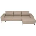 Угловой диван Нео, Велюр, Темно-Бежевый, Угол правый, Ящик для белья, 263х150х75см