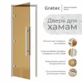 Дверь для хамам и сауны Gratec Gracia, бронза прозрачное закаленное стекло 8 мм, левое открывание