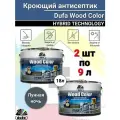 Кроющий антисептик Dufa Wood Color лунная ночь 18л (9л - 2шт)