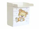 Детский комод для одежды Фея 4 с ящиками, с полками, 80.4х46.7х92.2 см, Белый / Медвежонок