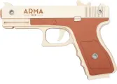 Игрушечный пистолет ARMA TOYS Glock, резинкострел, Игрушка из дерева, Подарок мальчику