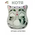 Штучки, к которым тянутся ручки/ Мягкая игрушка - подушка антистресс Плюшка Котя, серый