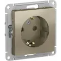 Розетка электрическая со шторками Schneider Atlas Design (Шампань) на винтовых зажимах в комплекте 20 шт.