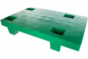 Тара. ру Паллет 600х400х130 сплошной на ножках зеленый 15754
