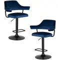 Dobrin Стул барный CHARLY BLACK (синий велюр (MJ9-117))(2 шт/уп)