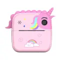 Детская камера Kid Joy P23 Pink c печатью фотографий c картинкой единорога Print Cam 24' HD розовая