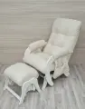 Кресло-маятник, с пуфом , с карманами, велюр, нагрузка до 120кг