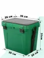 Ящик зимний, зеленый малый ТРИ кита (4 отделения для приманок ) (310*360*240)