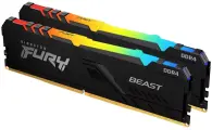 Оперативная память Kingston DDR4 32Gb(2x16Gb) 3200Mhz pc-25600 FURY Beast Black RGB CL16 1.35V (KF432C16BB12AK2/32)
