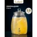 Диспенсер для напитков Lefard Kitchen, из стекла, с краном, 5 л, лимонадник, размеры: 20 х 20 х 28 см