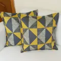 Комплект декоративных наволочек Трапеция, размер 35х35 см, желтый, серый