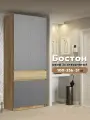 Шкаф распашной 2х створчатый с ящиками Бостон ШК-001 (Серый шифер / Дуб крафт золотой)