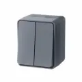 10 шт. Systeme Electric AtlasDesign Profi54 Наруж Антрацит Выключатель 2-клавишный 10 АХ, ATN544051