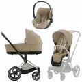 Модульная коляска Cybex Priam IV 3 в 1 Beige(Бежевая)+шасси RoseGold (розовое золото) люлька, прогулочный блок, до 4 лет
