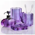 Набор аксессуаров для ванной комнаты K&B, 4 предмета, цвет: фиолетовый/хром