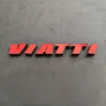 Наклейки на шины VIATTI красные + клей 20мл. Резиновые буквы для колес авто и мото из 3D резины, Спортивные диски. Надписи на диски и колёса.
