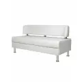 Диван прямой прага 130х67х77 см, нераскладной, диван на кухню, офисный, мини, белая экокожа