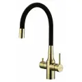 Смеситель для кухни Paulmark Salix Sa213419-G под фильтр с гибким изливом золото