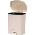 Ведро для мусора с педалью 11л, ажурный узор, бежевый цвет, гигиеничная крышка