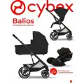 Cybex Balios S Lux Коляска 3 в 1 (2025) рама и ручка Black/текстиль Moon Black, автолюлька Cloud G i-Size c аксессуарами