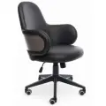 Офисное кресло / Компьютерное кресло РосКресла Elan черно-серый, экокожа, крестовина, раскачивание