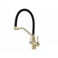 Смеситель для кухни с фильтром для питьевой воды и выдвижным изливом VIKO V-5831, цвет бронза/черный