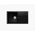 Мойка для кухни каменная POLYGRAN GALS-860, черная, врезная, квадратная, с крылом (Космос)