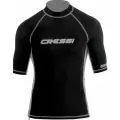 Футболка из лайкры мужская с коротким рукавом для водного спорта CRESSI RASH GUARD черный/серый (Размер S)