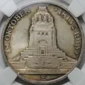 Монета 3 марки 1913 100 лет победы над Наполеоном Битва Народов Саксония Германия слаб ННР MS 64