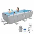 Бассейн каркасный прямоугольный 400 х 207 х 122 см, в комплекте: фильтр-насос + лестница Avenli (17727EU), 8870 л