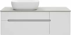 Тумба под раковину со столешницей Misty Роял 120 белая, столешница серая