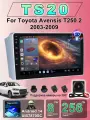 Штатная Магнитола TS20 для Toyota Avensis T250 2 2003-2009 , с камерой заднего вида. QLED экран 9 дюймов, Wifi 2din с сенсорным экраном, usb и блютузом