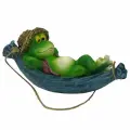 Садовая фигура навесная Ремеко Лягушка в гамаке 30 см.