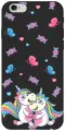 Силиконовый чехол на Apple iPhone 6s / 6 / Эпл Айфон 6 / 6с с рисунком Unicorns and Candies Soft Touch черный