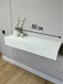 Туалетный столик подвесной эмаль МДФ, консоль в прихожую с ящиками навесная Marsele белая 90х32х16 см