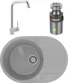 Комплект Мойка Practik PR-M 610-003 светло-серая / Смеситель MEGA Didim MG-CM107 хром / Измельчитель Bort Titan 4000 Plus